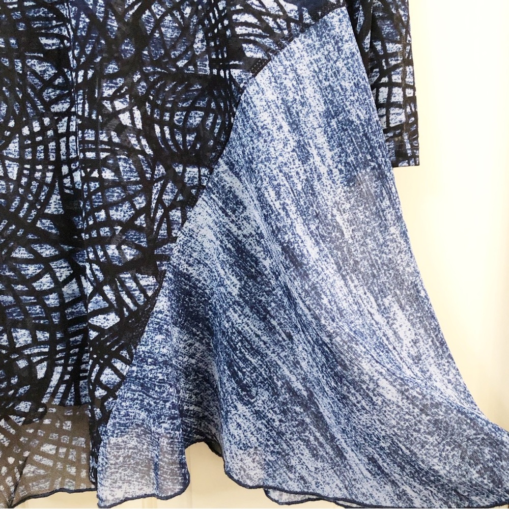 John Mark | Mesh Roll Tab Long Sleeve Blue Tunic Top Cardigan Large Coastal - Picture 11 of 15